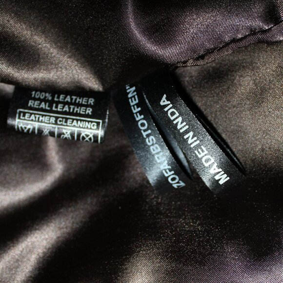 Marc.a.Dolchi leather 3/4 sleeve brown 1 button design lined jacket size Medium - Picture 6 of 8